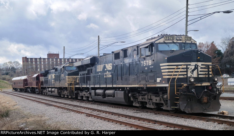 NS research and test train laying over in Lynchburg before the next week's assignment